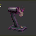Compact Computer Cooling Fan With Curved Stand Black Base And Metal Blades Design