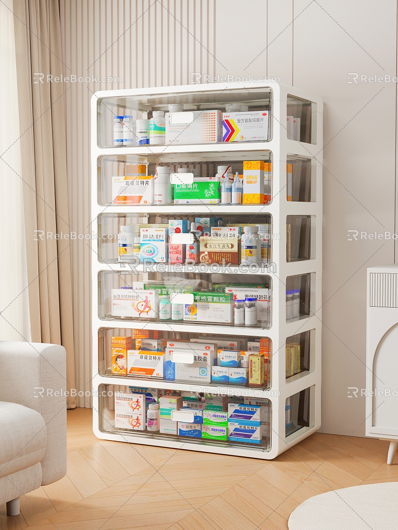 Nordic Simple Bookcase Rack Storage Cabinet Medicine Box model