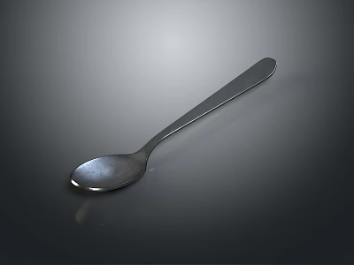 Sleek Metal Spoon as Essential Household Item for Daily Dining Use 3d model
