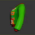Green Sweater With Colorful Cat Patterns And Gift Box Designs For Daily Wear