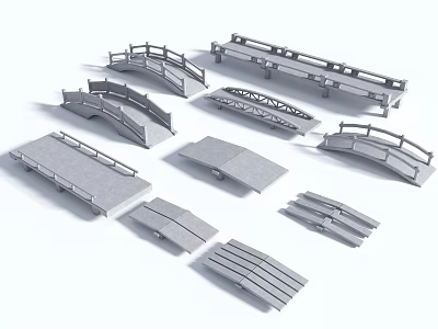 Various Landscape Bridge Models With Different Design Structures And Styles 3d model