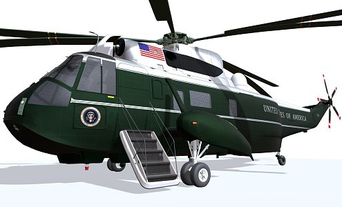 Helicopter Rescue Helicopter Airplane Transport 3d model