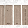Hinged Wooden Interior Doors With Various Decorative Patterns And Modern Designs 3d model