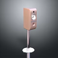 Modern Rose Gold Vertical Electronic Speaker With Metal Stand And Stable Base