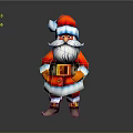 Santa Claus Character Design In Red Costume With White Beard And Belt Details