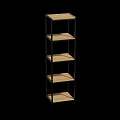 Modern Metal Frame Storage Shelf Unit With Five Wooden Shelves For Home Organization
