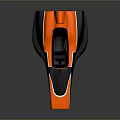 Formula Student Orange And Black Streamlined Race Car With Single Seat Cockpit