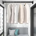 Black Wall Mounted Clothes Hanger With Various Style Shirts In Indoor Setting