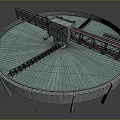 Circular Concrete Water Treatment Tank With Central Platform And Walkway