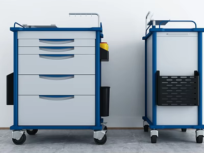 Modern Entryway Cabinet And Side Cabinet With Multiple Drawers Blue White Mobile Storage Design 3d model