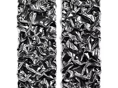 Long Silver Textured Crinkled Decorative Wall Hangings For Home Decor 3d model
