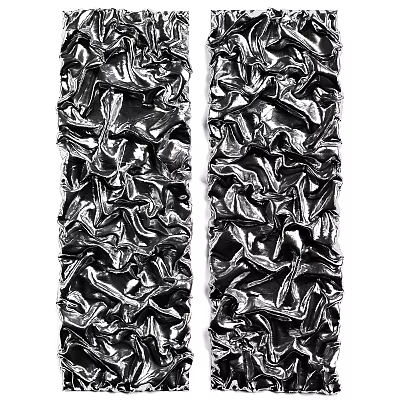 Long Silver Textured Crinkled Decorative Wall Hangings For Home Decor 3d model