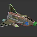 Detailed Military Fighter Jet Model With Camouflage Paint Wing Structure And Engine Details