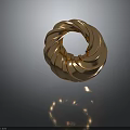 Golden Spiral Ring Shaped Metallic Clothing Accessory With Twisted Design For Trendy Looks