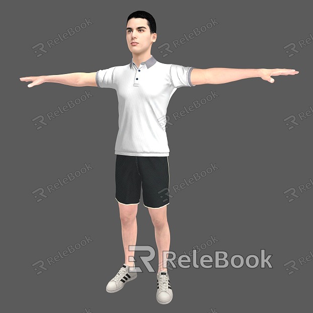 Foreign men tennis clothes men shorts men sports men sports running running animation bound bones model