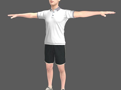 Foreign men tennis clothes men shorts men sports men sports running animation bound bones model