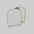 Elegant Arched Mirror With Gold Metal Frame For Modern Interior Decoration