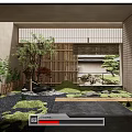 Traditional Karesansui Garden Design With Raked Gravel Moss Patches And Wooden Latticed Screens