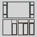 Black Frame Casement Windows With Modern Design And Various Configurations 3d model