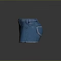 Blue Denim Shorts With Distressed Design Front Button And Side Pockets