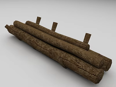 Vintage wood building materials 3d model
