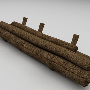 Vintage wood building materials 3d model