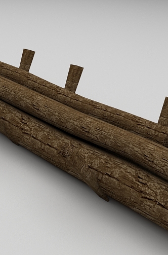 Vintage wood building materials 3d model