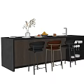 Bar chair combination 3d model