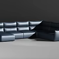 Modern Dark Leather Sectional Sofa Set With Different Configurations And Angles 3d model