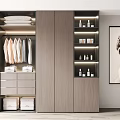 Modern Wardrobe Interior Design With Hanging Rods Drawers Shelves And LED Lighting