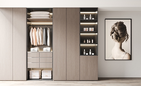 Italian Light Luxury Wardrobe 3d model