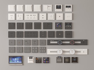 Modern switch socket combination 3d model