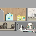 Kindergarten display wall image wall background wall 3d model