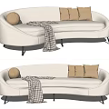 Modern Multiplayer Sofa Curved Sofa 3d model