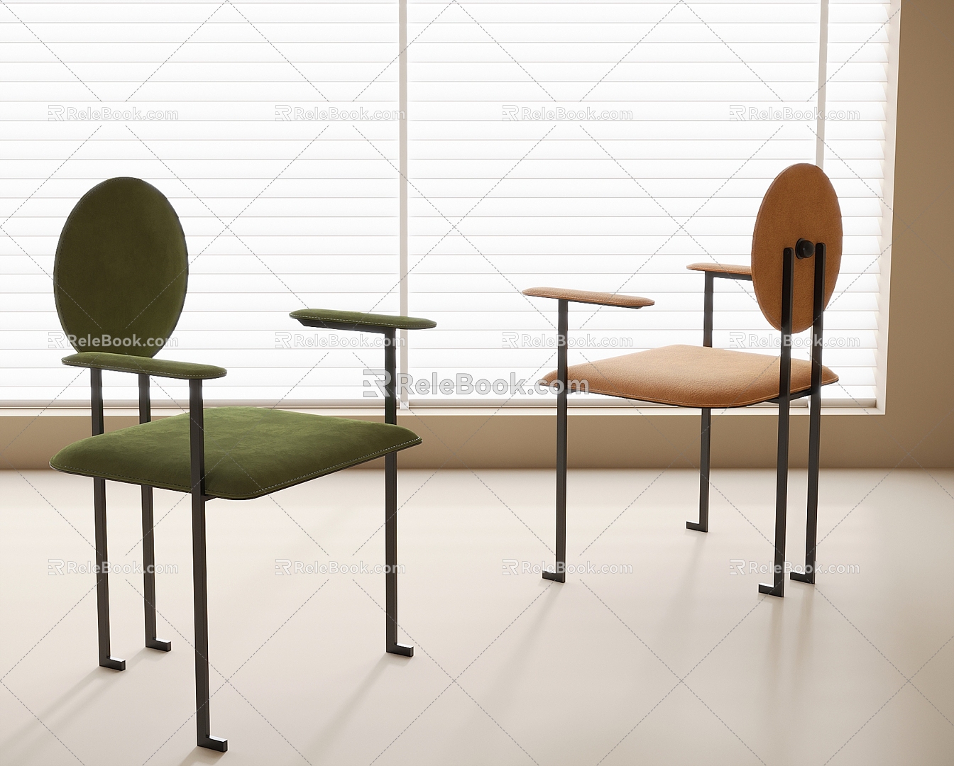 Modern Dining Chair Single Chair Leisure Chair 3d model