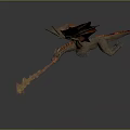 Detailed 3D Flying Dragon Model With Orange Wings And Red Spikes