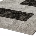 Modern Square Rug With Black Gray Textured Design For Home Interior Decor