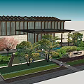 New Chinese Style Club Architecture Club Architecture and Landscape 3d model