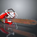 Red and White Chainsaw With Metal Chain Portable Design For Cutting Wood