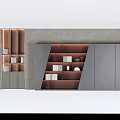 Modern Bookcase Design With Open Shelves LED Lighting And Minimalist White Finish