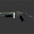 Modern Tactical Weapon with Green Black Finish and Mechanical Structure Design 3d model