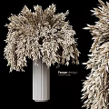 Elegant Decorative Ornament Set With Pampas Grass And Column For Home Decor