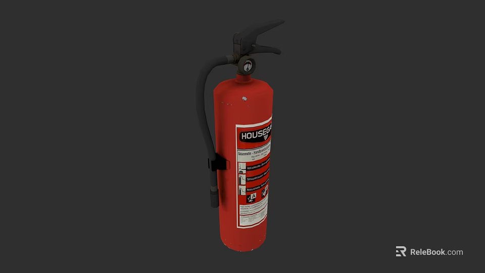 Red Fire Extinguisher Essential Fire Safety Equipment for Home and Office 3d model 