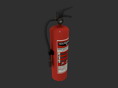 Red Fire Extinguisher Essential Fire Safety Equipment for Home and Office 3d model