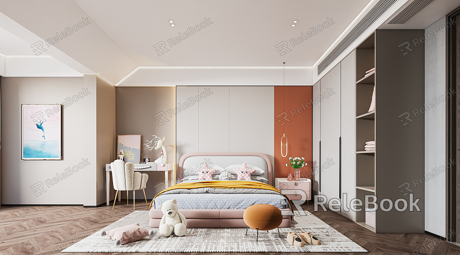 Modern Children's Room Girls Room model