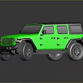 Green Jeep Style Off Road Vehicle With Black Roof And Four Doors Rugged Design