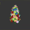 White Flowering Plant With Clustered White Blooms And Green Stem On Dark Background