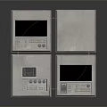 Three Silver Electronic Control Panel Devices With Screens And Buttons