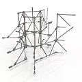 Industrial Metal Scaffolding Equipment With Interconnected Bars And Supports