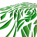 Artistic Garden Ornament Design Featuring Green Leaf Patterns And Natural Elements